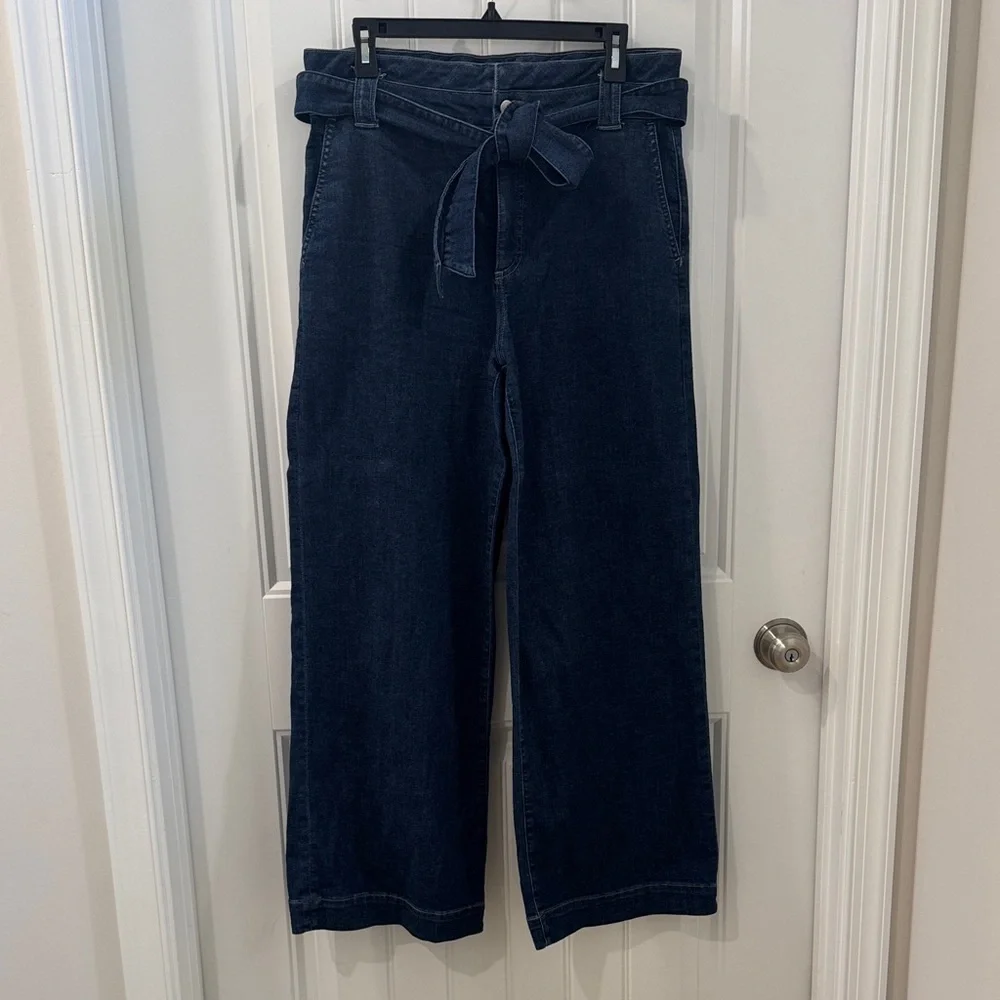 J Crew Wide Leg Belted Trouser Jeans Size 29 EUC $148 KL